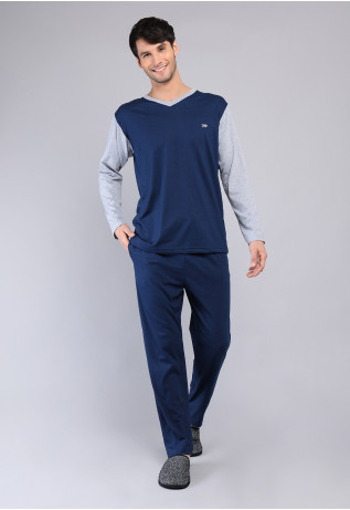 Pijama Largo Cuello V Arrow